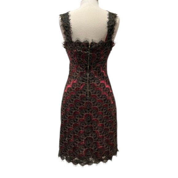 Betsey Johnson Y2K VINTAGE Red Slip Dress with Gold Lace Overlay NWT - Picture 4 of 10